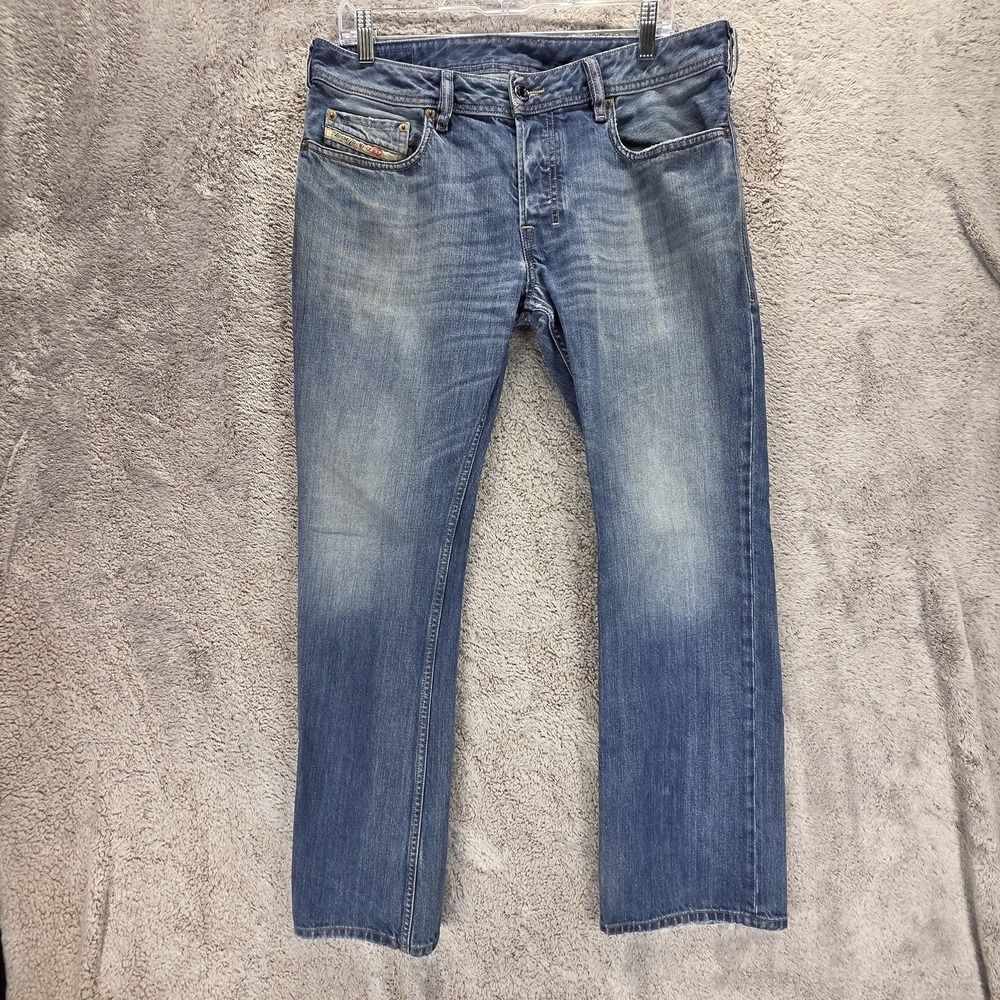 Diesel Jeans Mens 32x30 Blue Zatiny Regular Bootcut Button Fly Made Italy 008XR